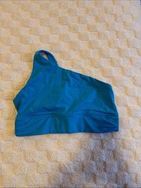 Athleta One-Shoulder Sports Bra in Bright Teal